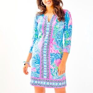 Lilly Pulitzer Nadine Dress UPF50+ Chilly Lilly in Sink or Swim print size L EUC